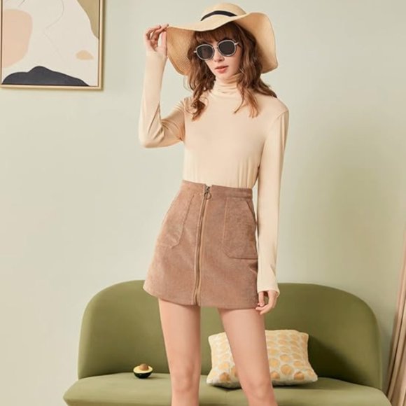 SUNFAYNIS Women's Long Sleeve Turtleneck Top Stretch Size XL - Beige NWT - Picture 5 of 6